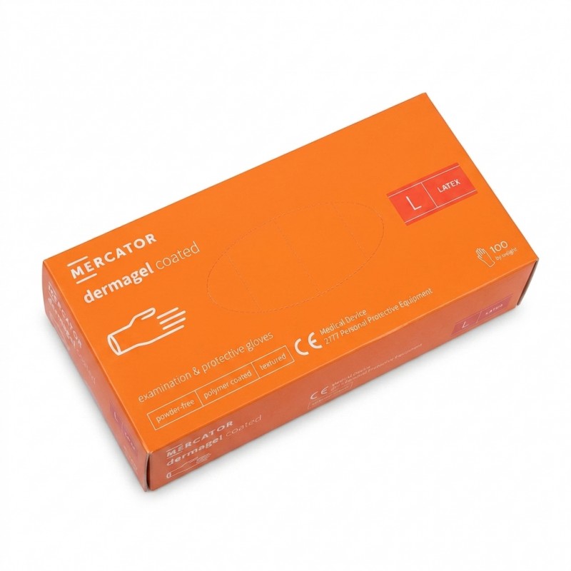 Manusi din latex fara pudra examinare si protectie marimea L 100 buc Dermagel